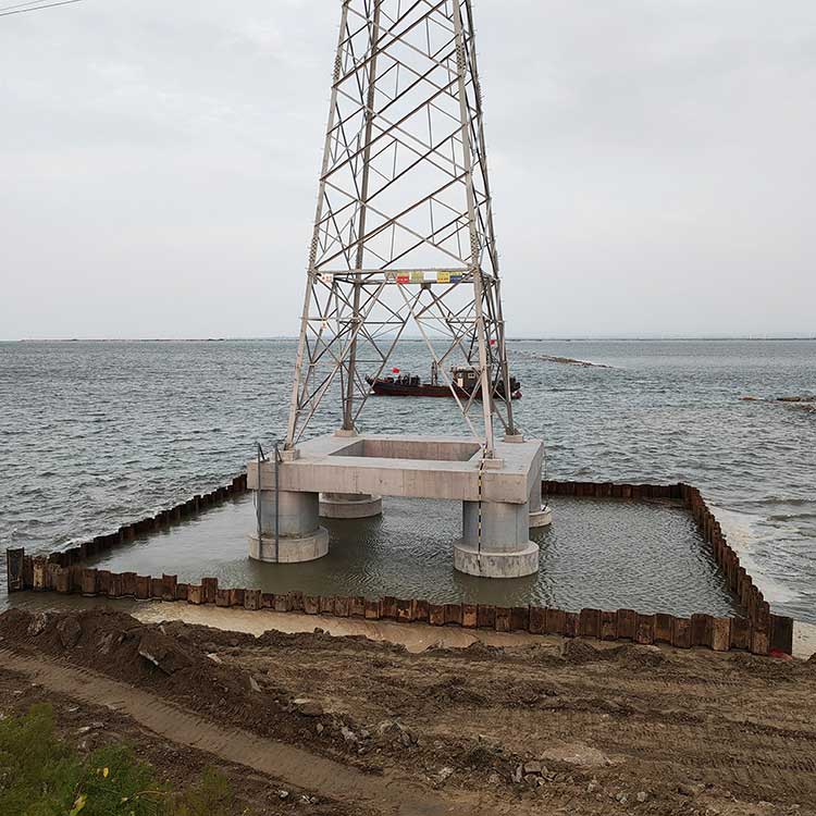 海邊電力塔基鋼板樁工程